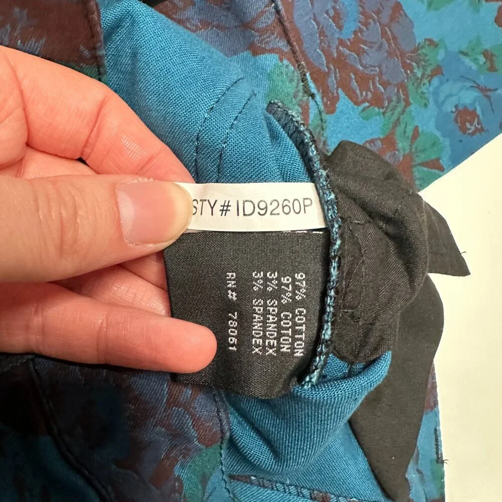 Tripp NYC NWT Teal Floral Skinny Jeans 26 3 - Picture 4 of 5